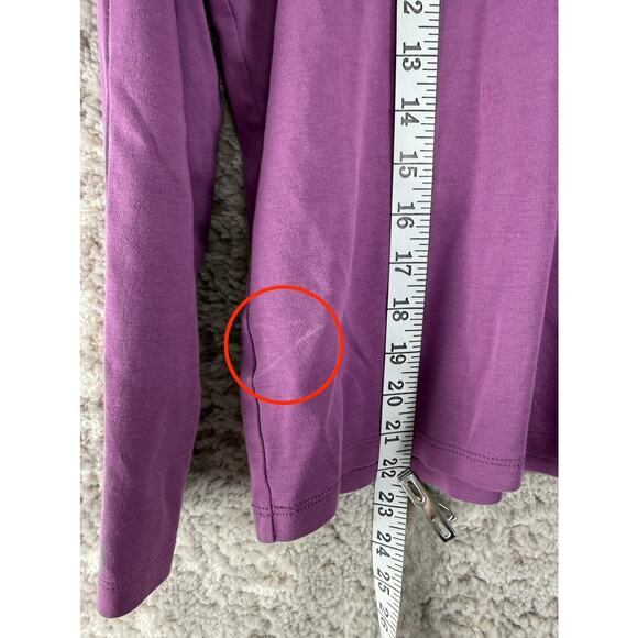 LL Bean Size M Supima Cotton Minimalist Casual Top Purple Long Sleeve Pullover - Picture 3 of 7
